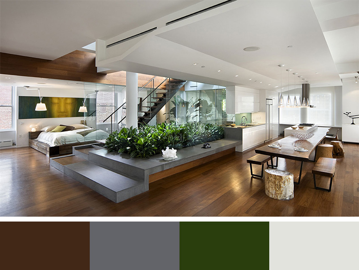 perfect interior colors-interior color schemes-wooden floors-green-interior-design-color-scheme-bedroom-combo