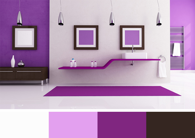 perfect interior colors-interior color schemes-interior-design-color-scheme-purple-bathroom