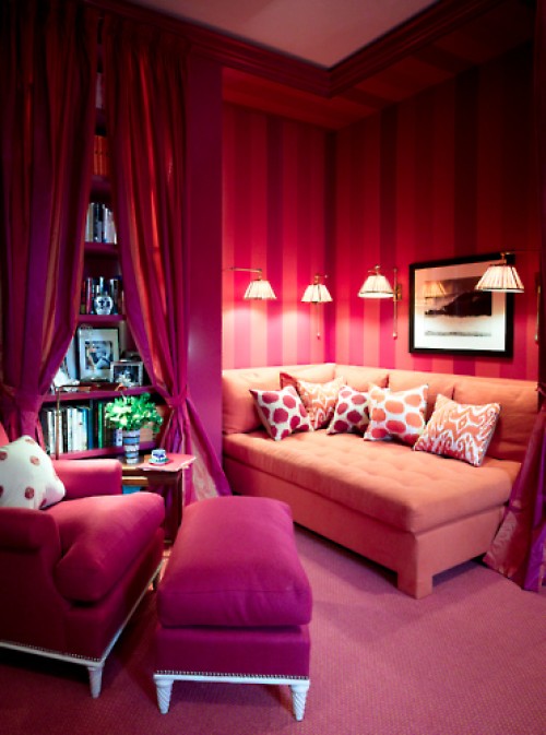 pink interior lounge counches