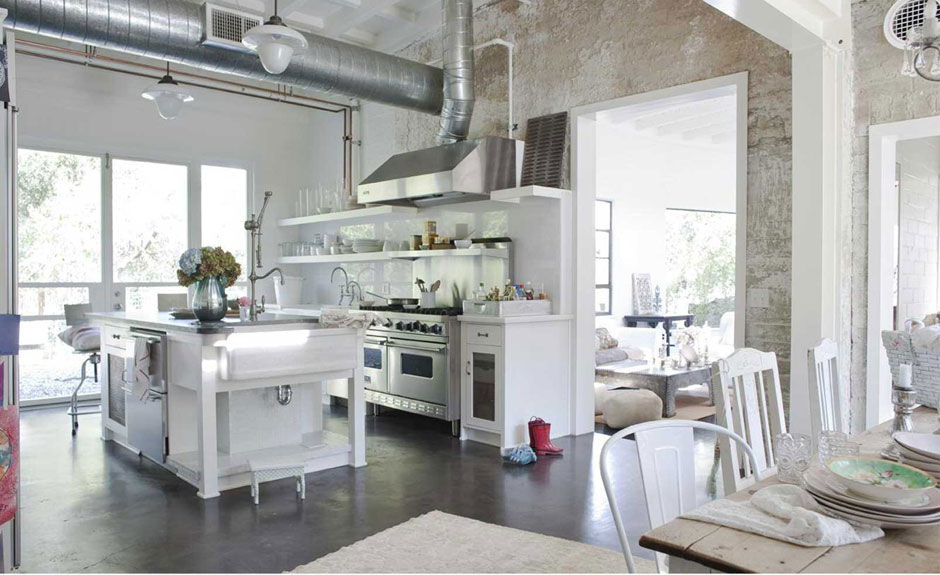 shabby chic kitchen interior vintage industrial