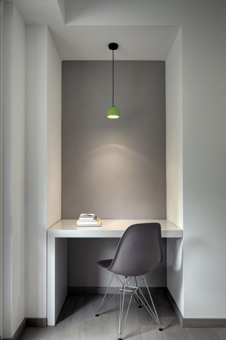 grey minimalist office green lamp modern-interior-design-ideas