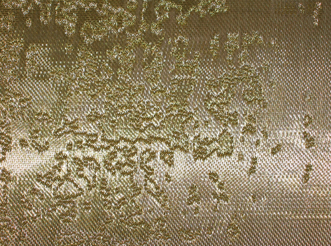 fab-3a 20 CUI Rain : abstract jacquard of synthetic horse hair and varnished copper from Luc Druez
