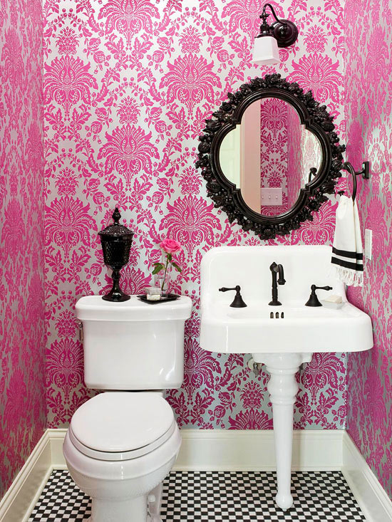 small bathroom wallpaper decor ideas