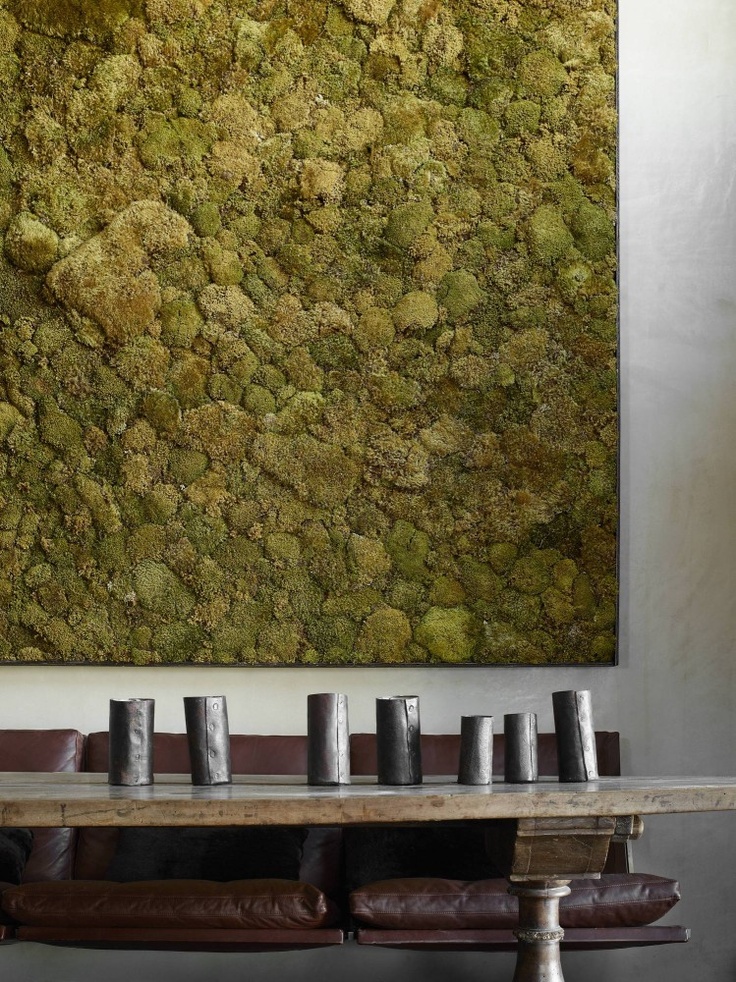 rustic interior design moss wall