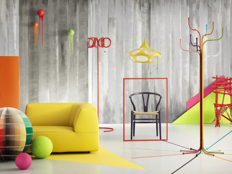 fun interior design ideas modern colorful composition