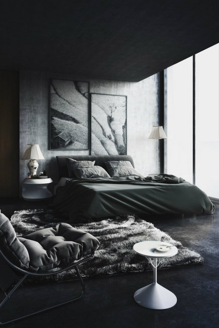 Feel dark with these black décor ideas to your master bedroom ➤Discover the season's newest designs and inspirations. Visit us at www.designbuildideas.eu #designbuildideas #homedecorideas #colorschemeideas @designbuildideas