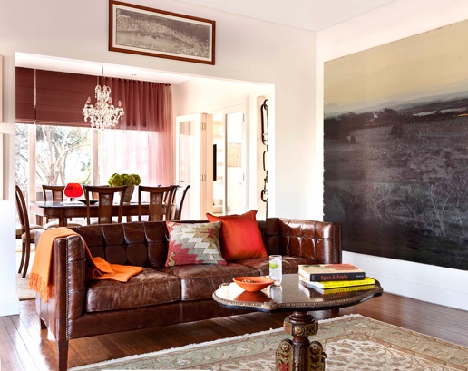 How To Decorate With Leather Furniture, How To Accessorize A Brown Leather Couch